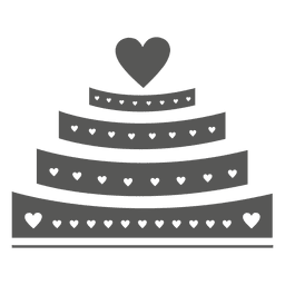 4 layered wedding cake PNG Design