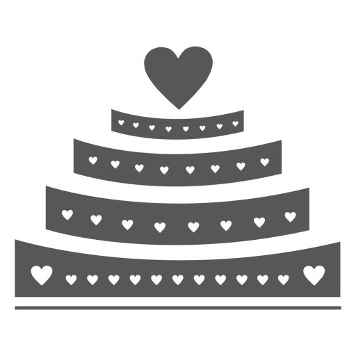 4 layered wedding cake PNG Design
