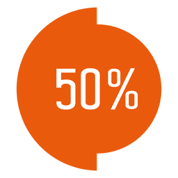 50 por cento completo do círculo infográfico Desenho PNG