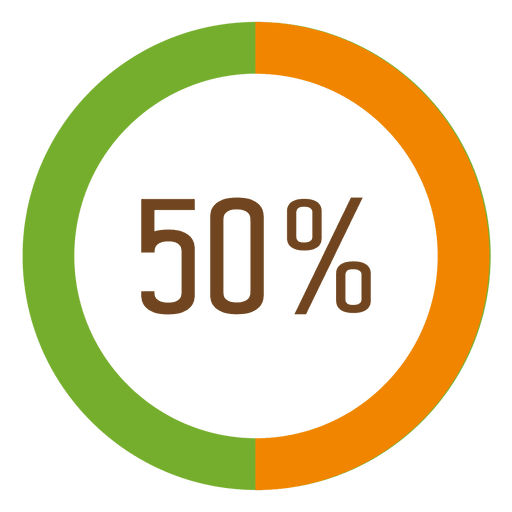 50 percent infographic PNG Design