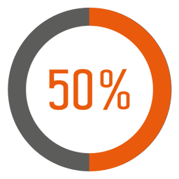 50 percent orange ring infographic PNG Design