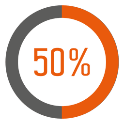 Infográfico de anel laranja de 50 por cento