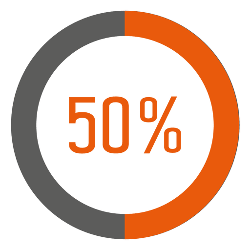 50 Prozent orange Ring Infografik PNG-Design