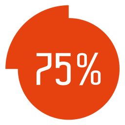 75 por cento completo do círculo infográfico Desenho PNG