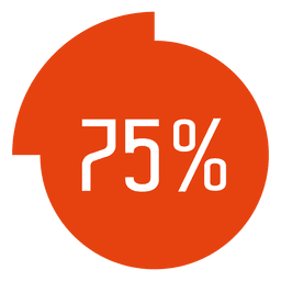75 por ciento de infografía de círculo completado Transparent PNG