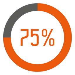 75 percent orange ring infographic Transparent PNG
