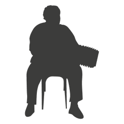 Silueta de acordeón Diseño PNG