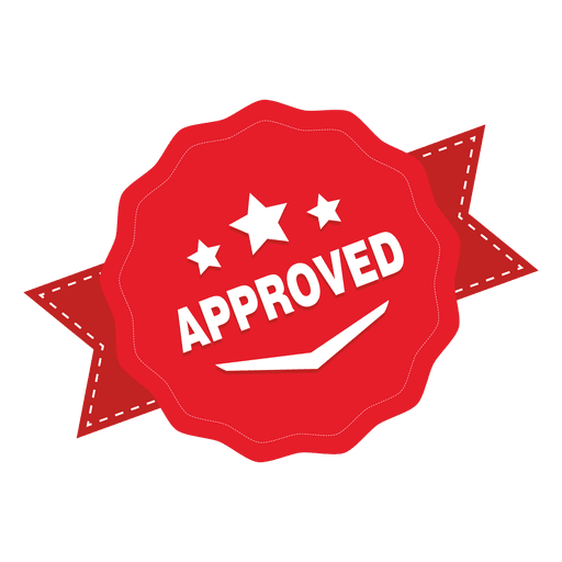 Approved round badge PNG Design