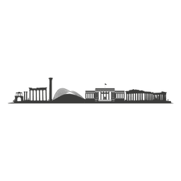 Athens skyline silhouette PNG Design