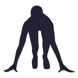 Athlete on mark silhouette PNG Design