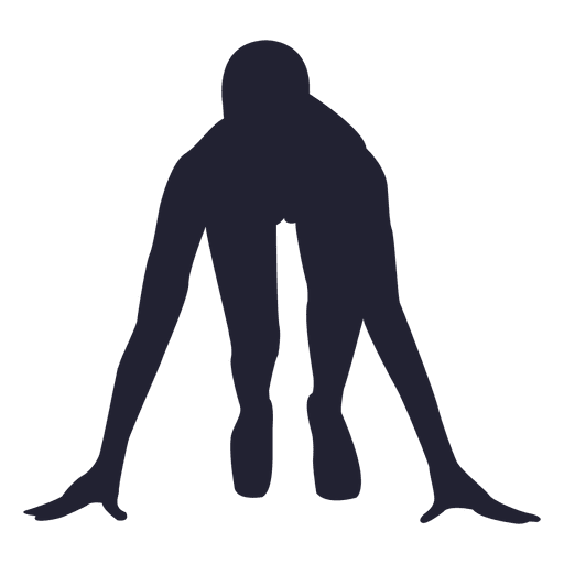 Athlete on mark silhouette - Transparent PNG & SVG vector