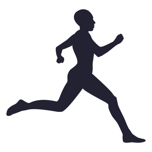Athlete running silhouette in blue
