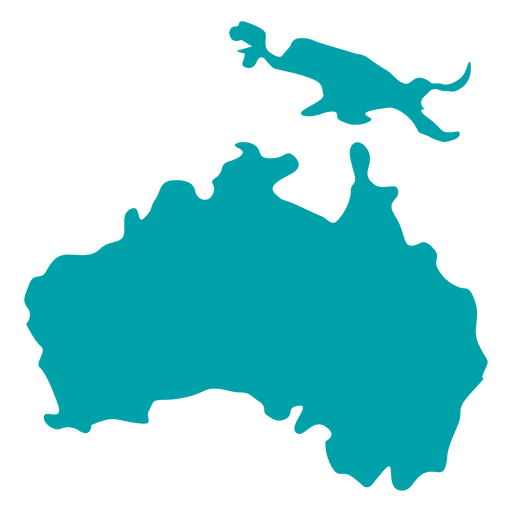 Mapa azul del continente australiano Diseño PNG