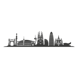 Barcelona skyline silhouette Transparent PNG