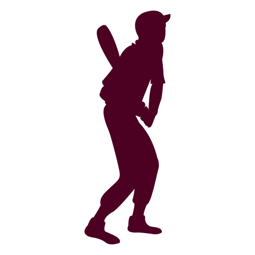 Baseball batting man silhouette PNG Design
