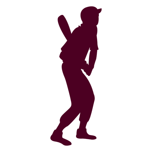 Silueta de hombre de bateo de béisbol Diseño PNG