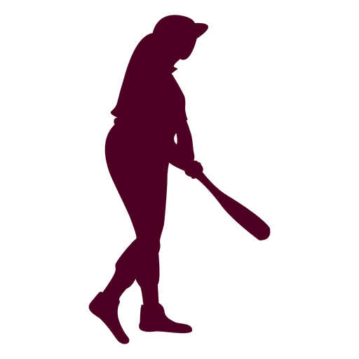 Baseball batting woman PNG Design