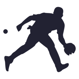 Baseball player catching ball silhouette PNG Design