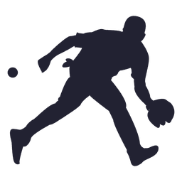 Silhueta de jogador de beisebol pegando bola Desenho PNG