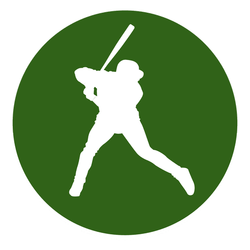 Baseball player circle icon PNG Design