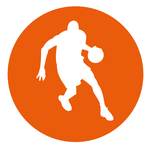 Icono de c?rculo de jugador de baloncesto Diseño PNG