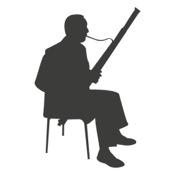 Bassoon player silhouette PNG Design Transparent PNG