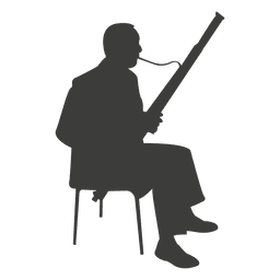 Silhueta de jogador de fagote Desenho PNG
