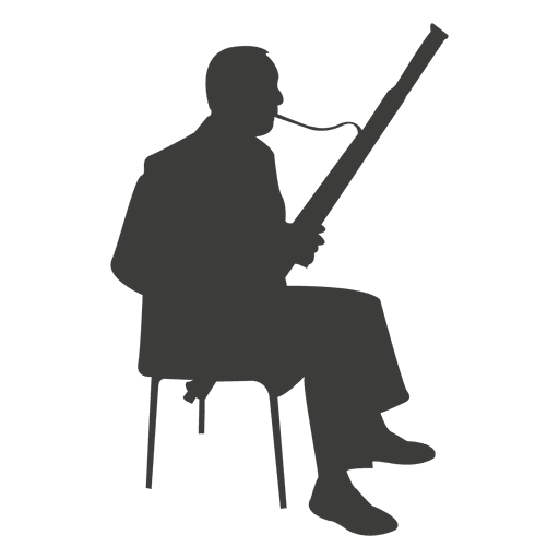 Bassoon player silhouette PNG Design