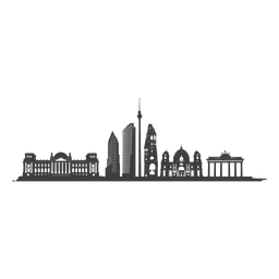 Silueta del horizonte de berlín Diseño PNG