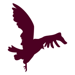 Bird flying close to landing silhouette PNG Design Transparent PNG