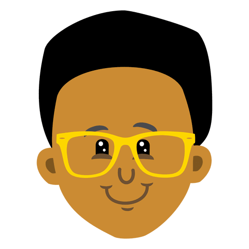 Black boy cartoon avatar head PNG Design
