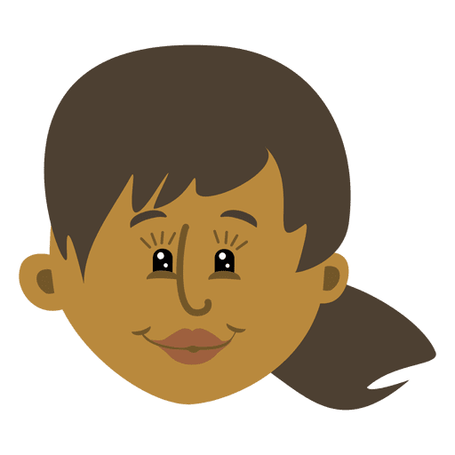 Schwarzer weiblicher Kopf Cartoon 1 PNG-Design