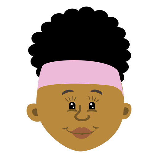 Black female head cartoon 2 PNG Design