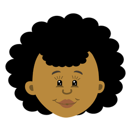 Black Female Head Cartoon 3 PNG & SVG Design For T-Shirts