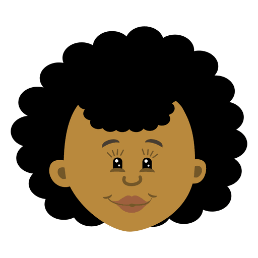 Schwarzer weiblicher Kopf Cartoon 3 PNG-Design