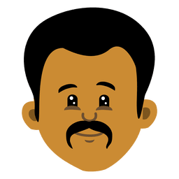 Cabeza de dibujos animados de hombre negro Diseño PNG
