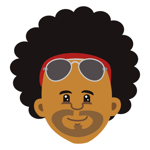 Cabeza de dibujos animados de hombre negro afro Diseño PNG