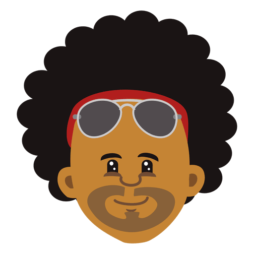 Hombre negro de dibujos animados cabeza afro - Descargar PNG/SVG