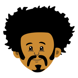 Cabeza de dibujos animados de hombre negro 2 Diseño PNG