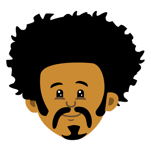Black man cartoon head 2 PNG Design