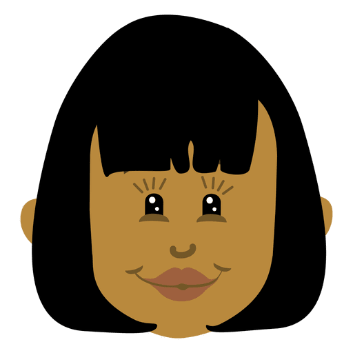 Black woman head cartoon PNG Design