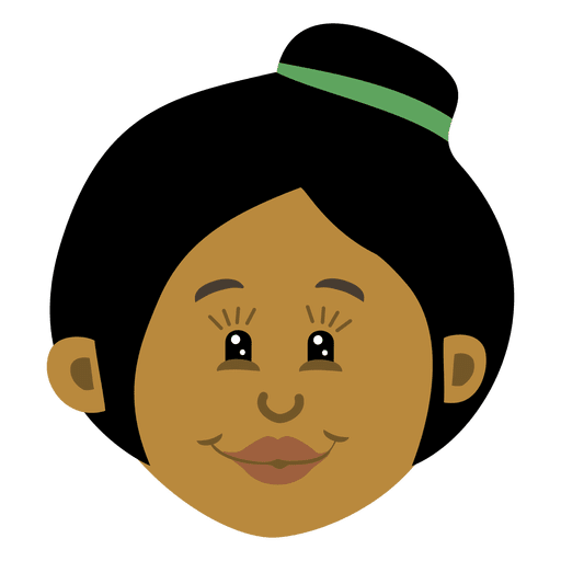 Dibujos animados de cabeza de mujer negra 1 Diseño PNG