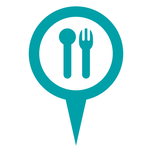 Blue cutlery round bubble PNG Design