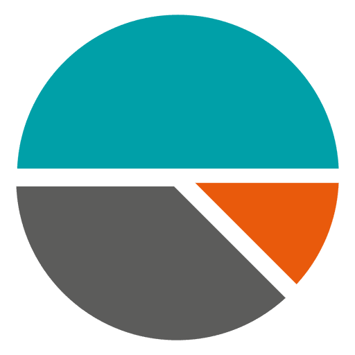 Blue grey orange pie chart PNG Design