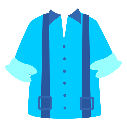 Blaues Hosenträger-Herrenhemd PNG-Design