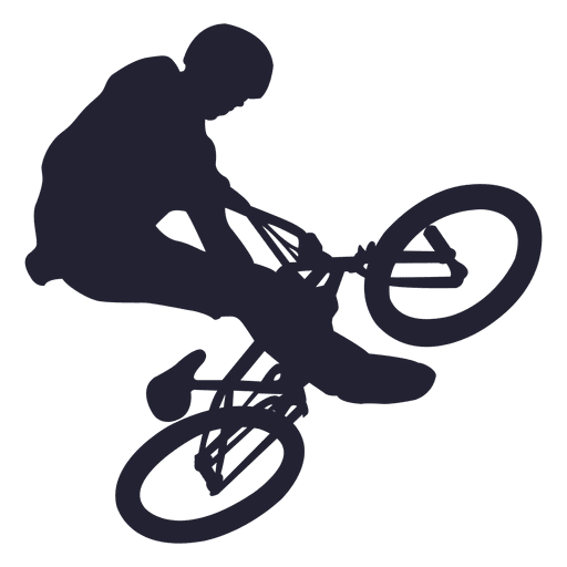 Silhueta de acrobacias de bicicleta BMX Desenho PNG