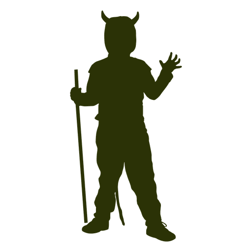 Boy cat costume silhouette PNG Design