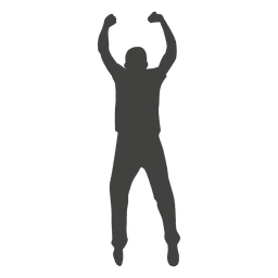 Menino celebrando silhueta Desenho PNG