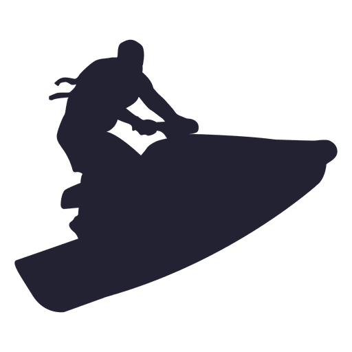 Boy jet skiing silhouette