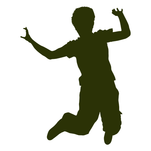 Boy jumping air silhouette PNG Design